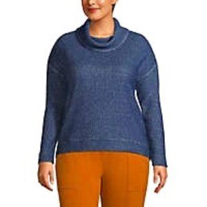 COPY - Lands' End Textured Cowl Neck Sweatshirt